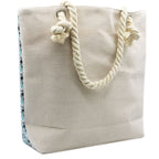 Sky Blue Mandela Rope Handle Tote Bag