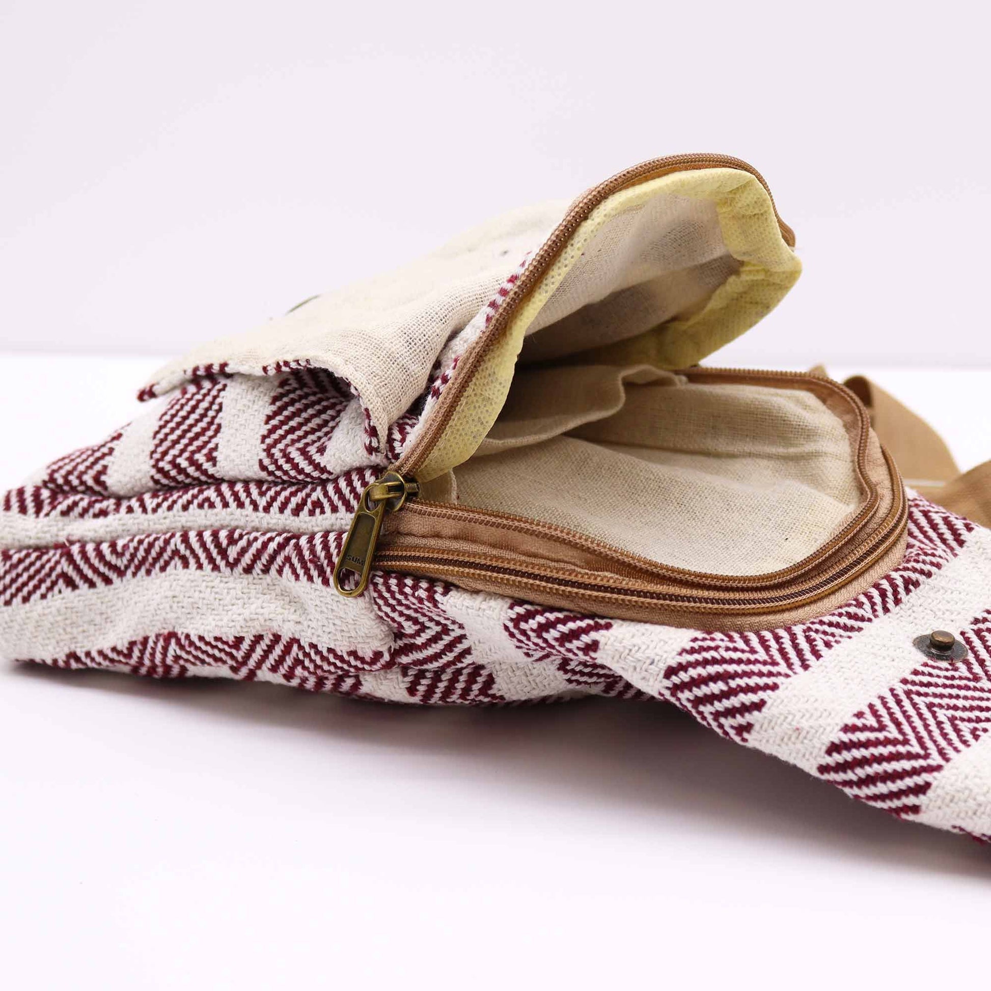Burgundy & White Body Cross Eco-friendly Bag