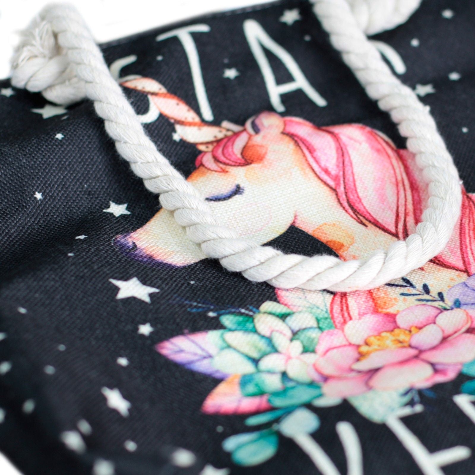 Unicorn Rope Handle Tote Bag