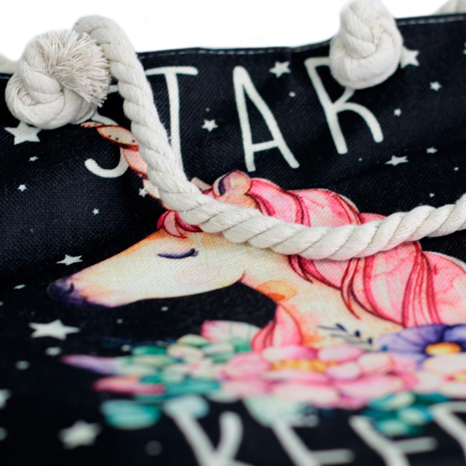 Unicorn Rope Handle Tote Bag