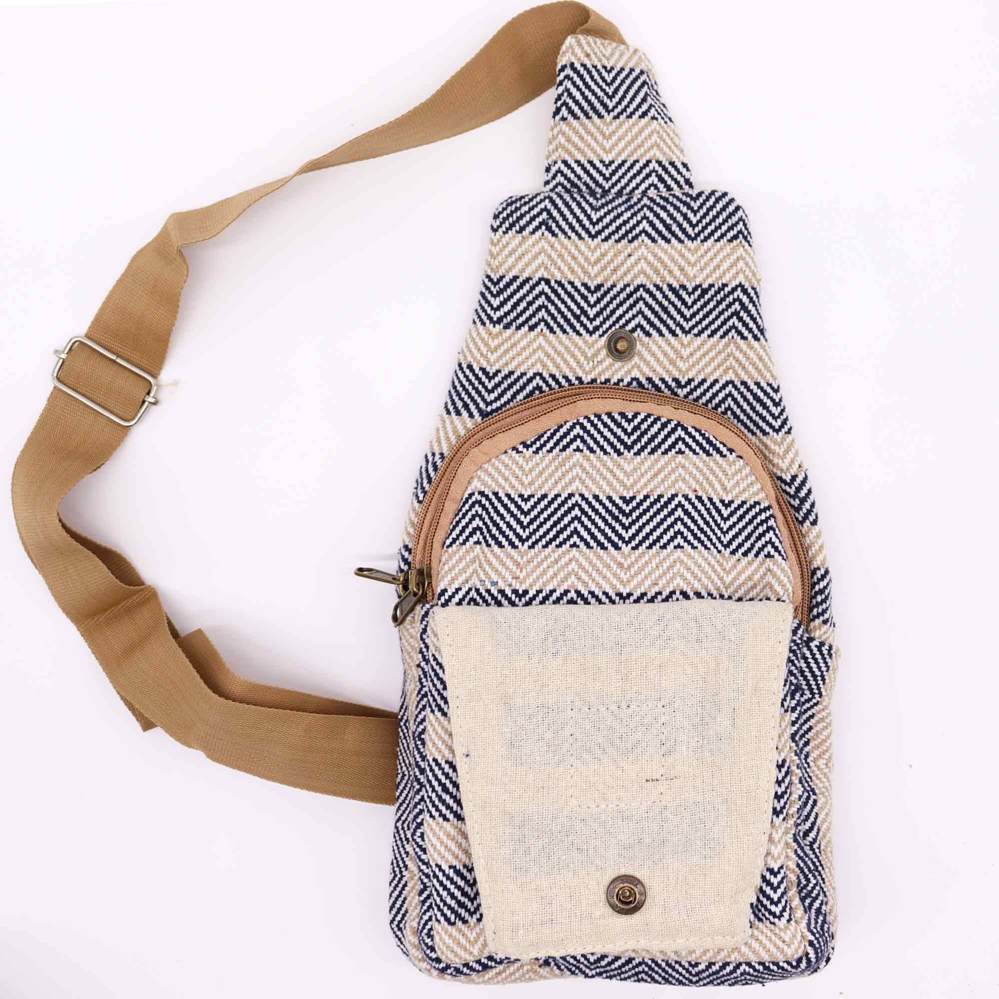 Tan & Navy Eco-friendly Body Cross Bag