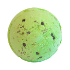 Green bath bombs on a white background