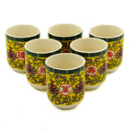 Set of 6 Oriental Design Herbal Tea Cups