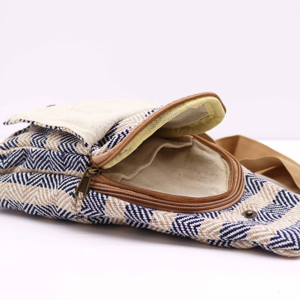 Tan & Navy Eco-friendly Body Cross Bag