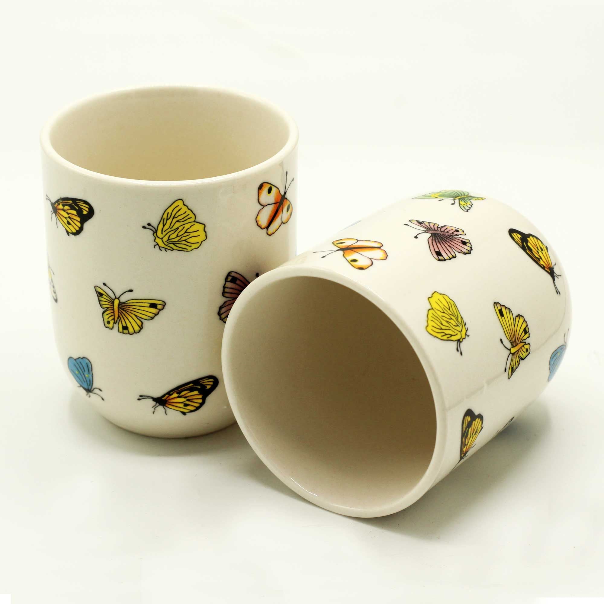 Set of 6 Butterflies Herbal Tea Cups