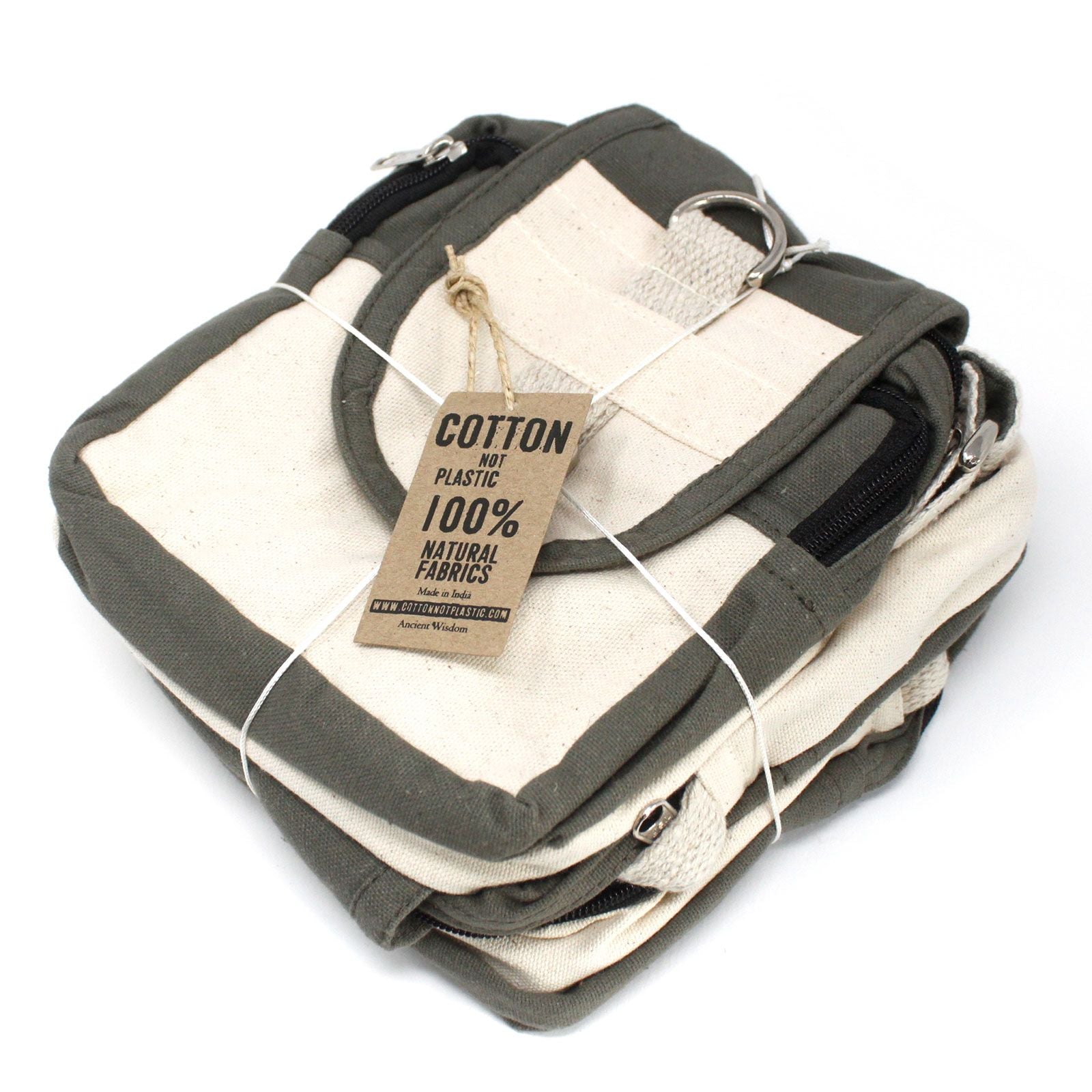Gray & Beige Natural Travel Bag