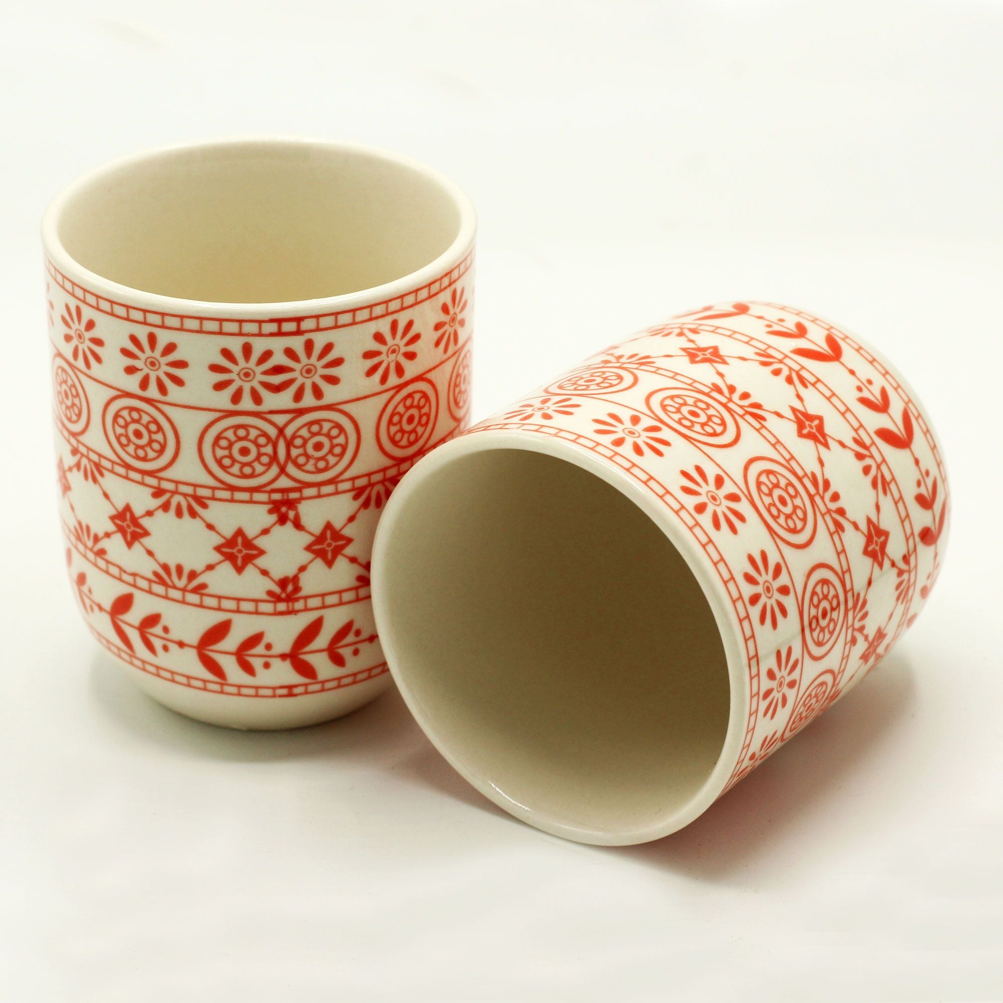 Set of 6 Red Herbal Tea Cups