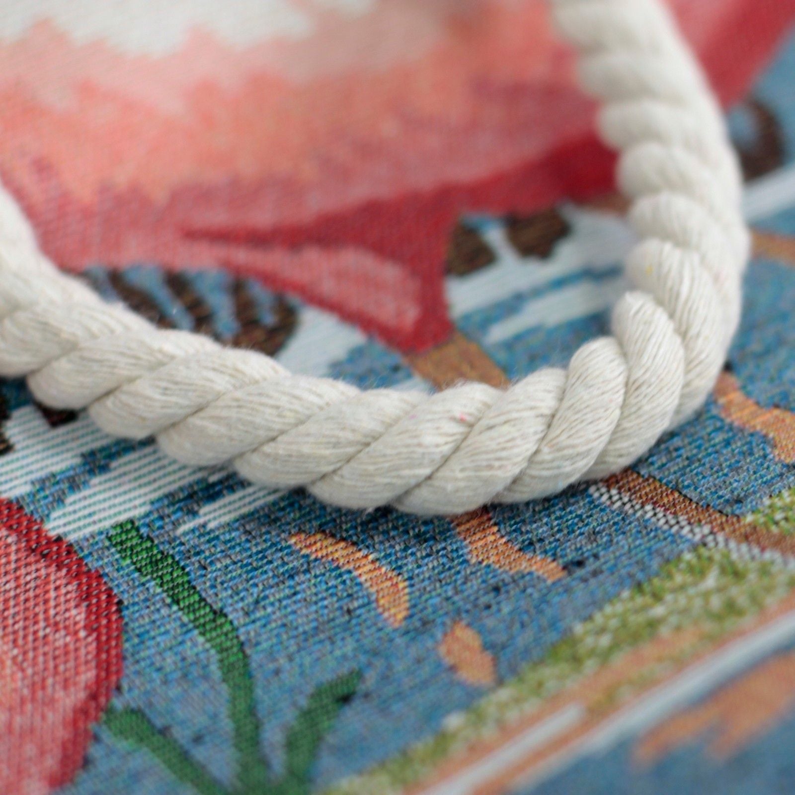 Pink Flamingo Rope Handle Bag