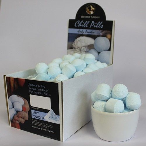Lots of mini blue bath bombs