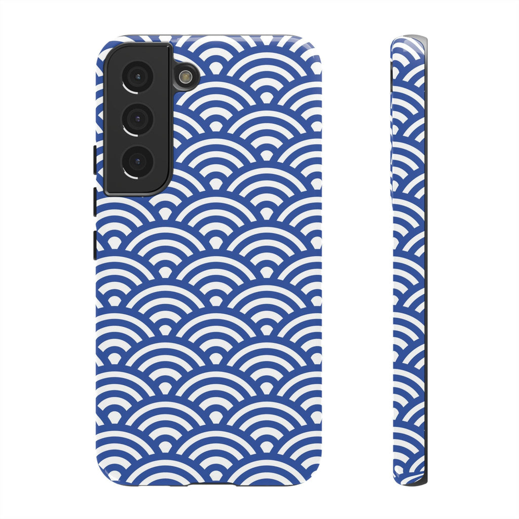Blue Wave Pattern Tough Phone Case - Samsung - MVB STUDIO STORE