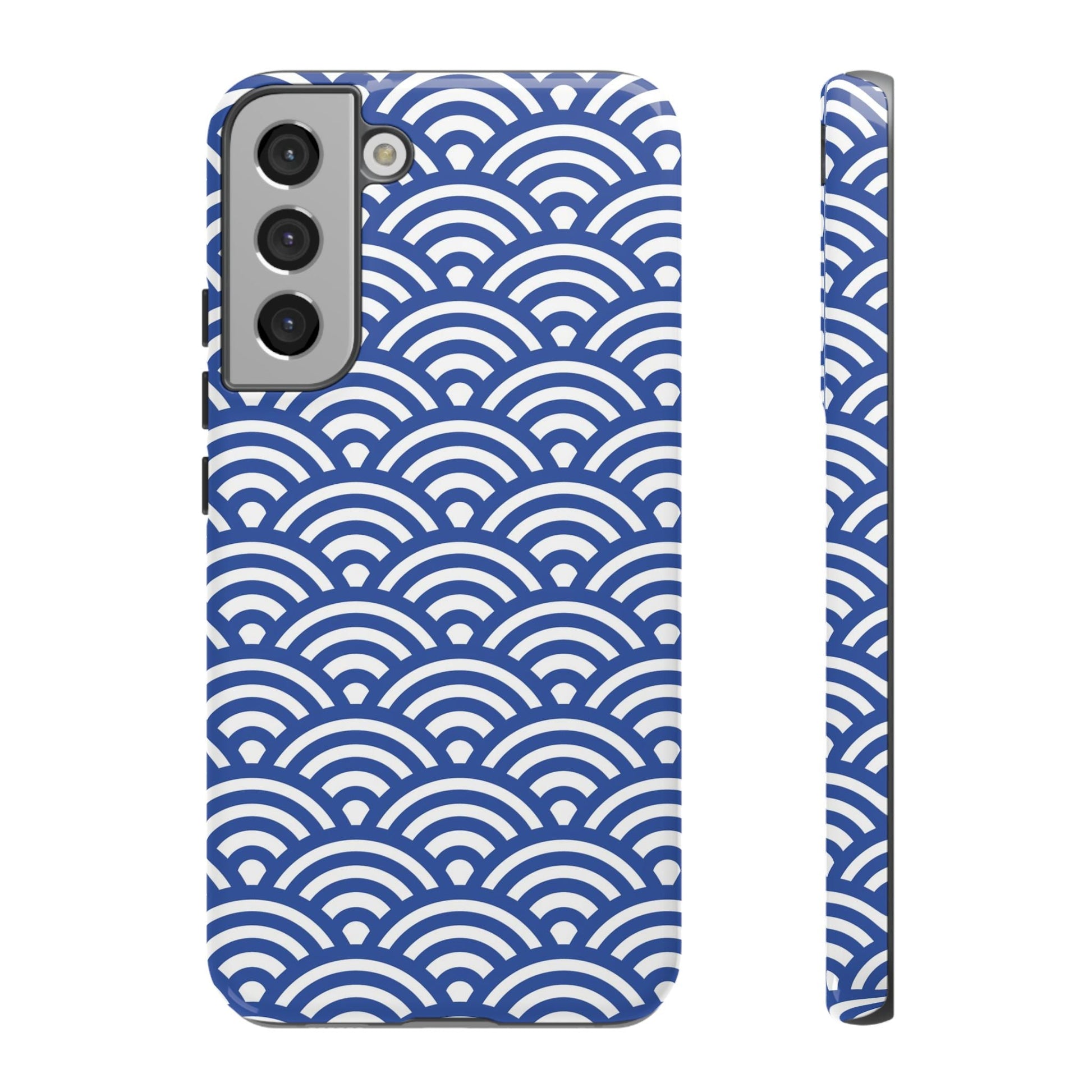 Blue Wave Pattern Tough Phone Case - Samsung - MVB STUDIO STORE