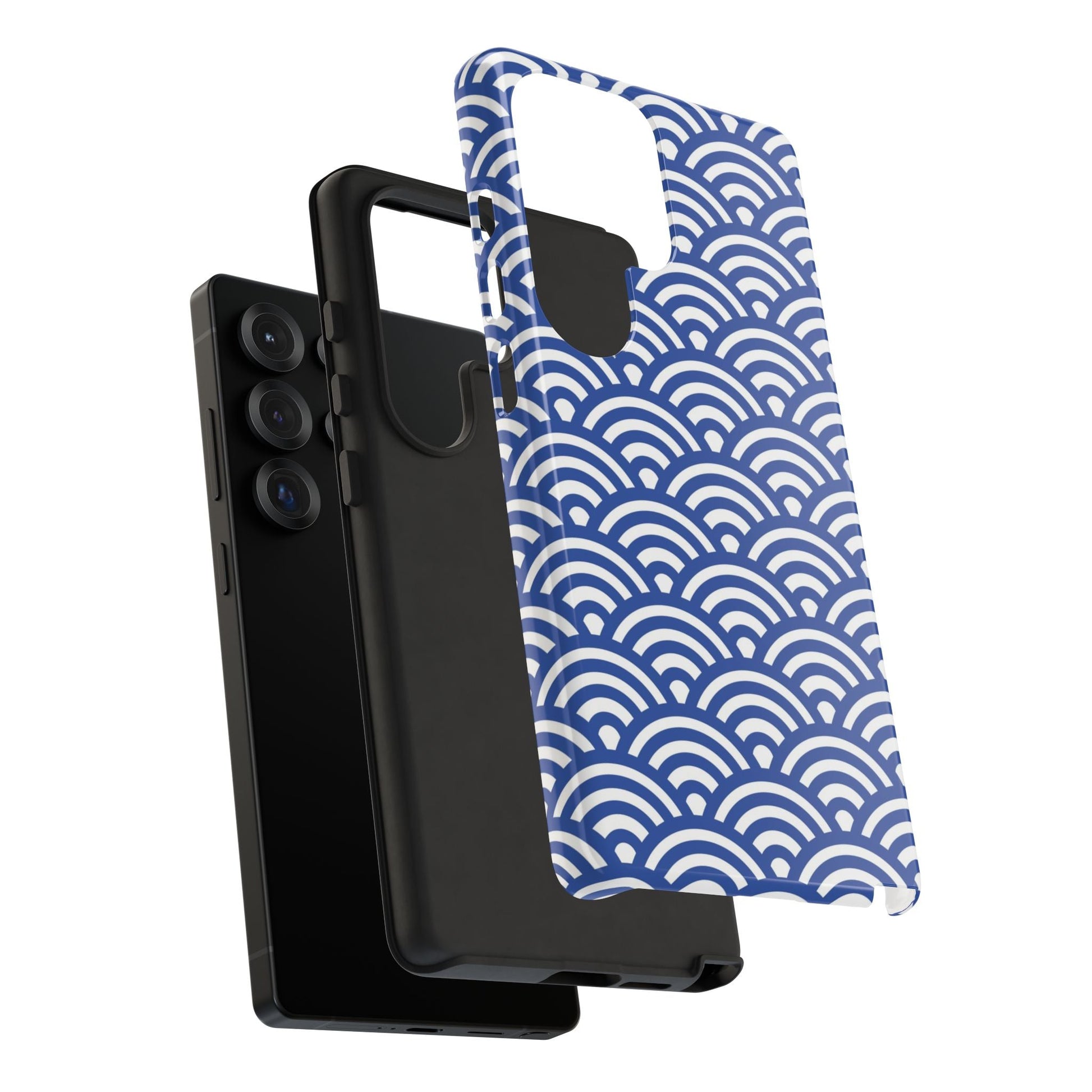 Blue Wave Pattern Tough Phone Case - Samsung - MVB STUDIO STORE
