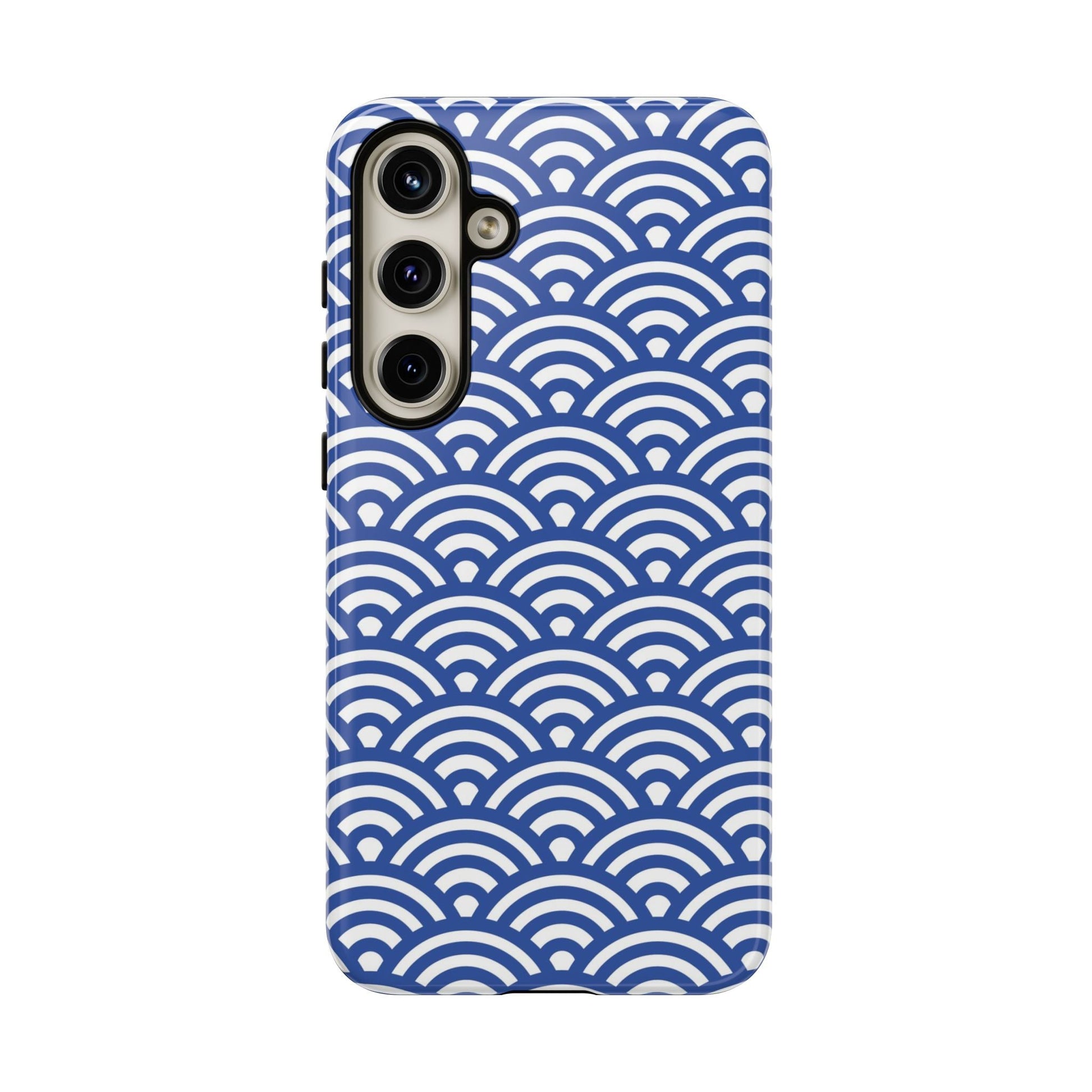 Blue Wave Pattern Tough Phone Case - Samsung - MVB STUDIO STORE