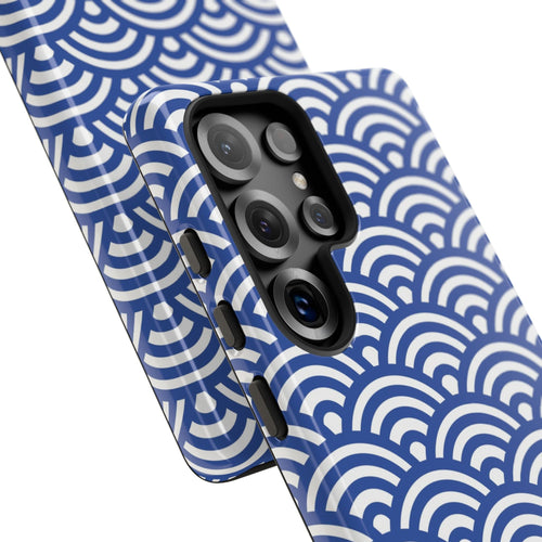 Blue Wave Pattern Tough Phone Case - Samsung - MVB STUDIO STORE