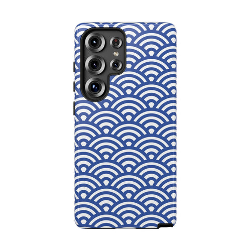 Blue Wave Pattern Tough Phone Case - Samsung - MVB STUDIO STORE