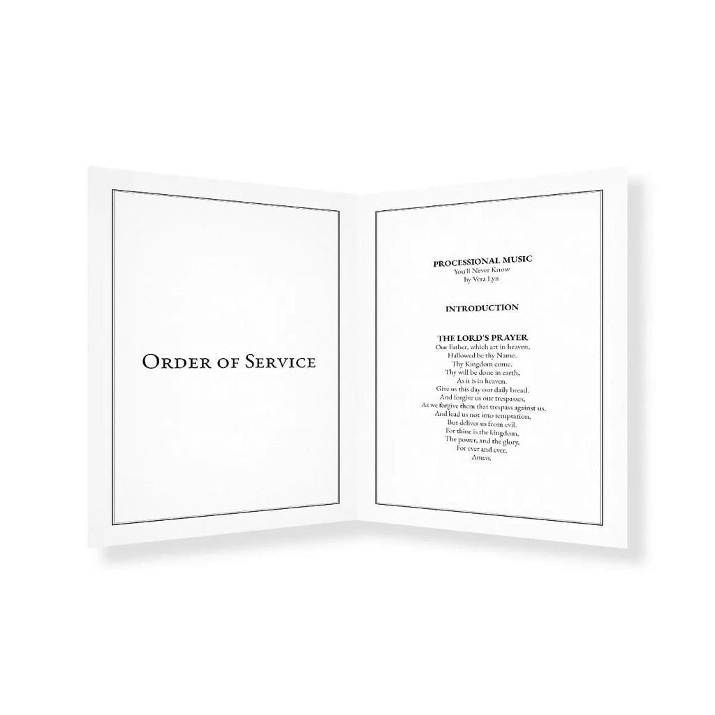 Pink Floral Border Funeral Order of Service
