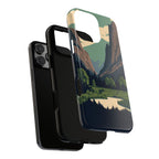 Phone case with nature design on a white background dual layers