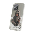 Personalised Picture iPhone 15 Pro Max Frosty Case with a child in a bear costume on a white background