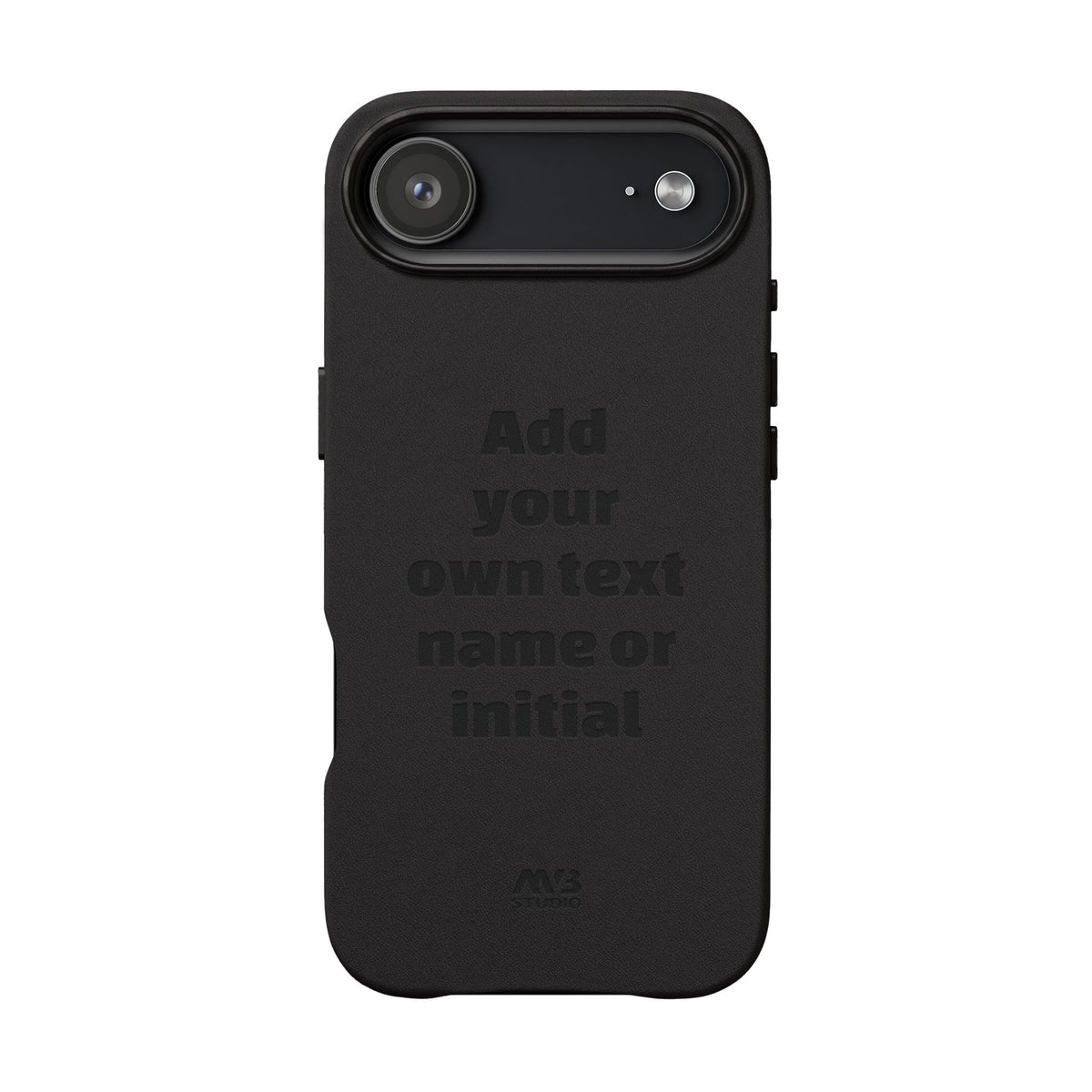 A black protective phone case with a matte finish, featuring an embossed circular laurel wreath design with the text 'YESTERDAYS OUTFIT 93' in the center. The case is shown on a plain white background.
