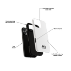 Phone case for iPhone phones with labelled components