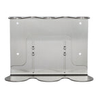 Metallic object with a rectangular shape and rounded edges on a white background