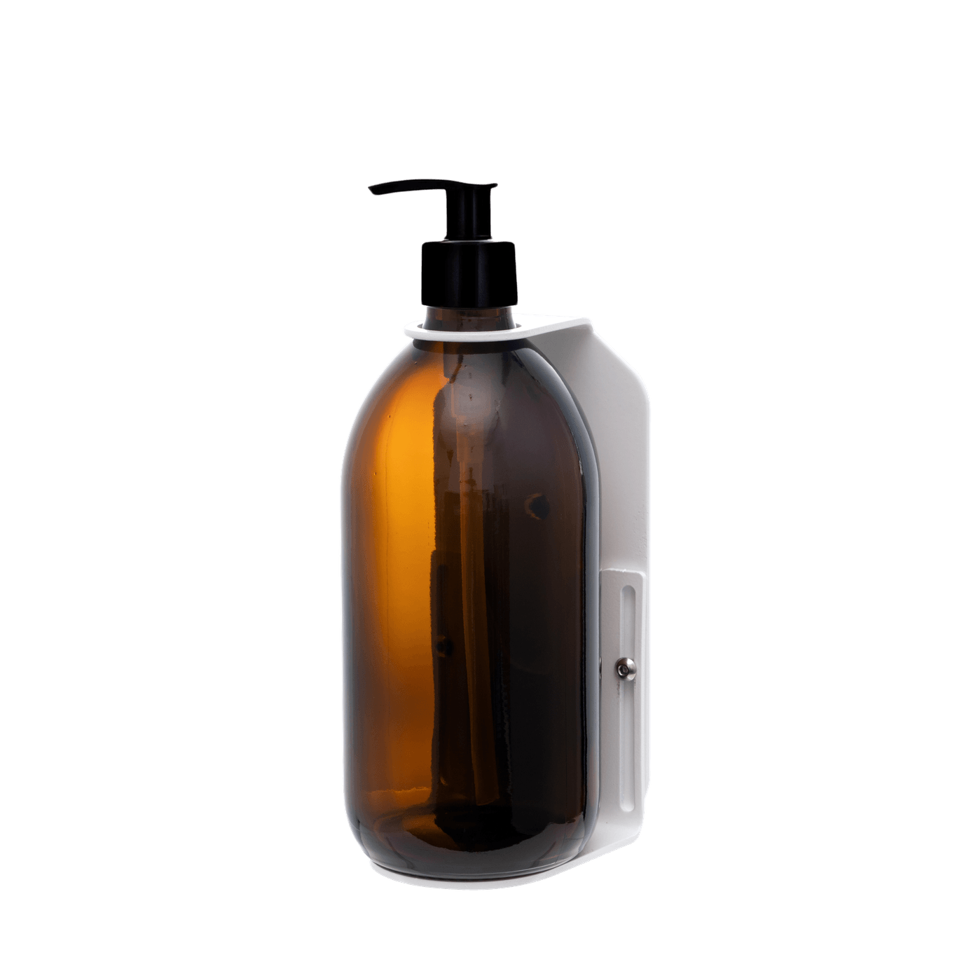 Brown bottle with a pump on a transparent background