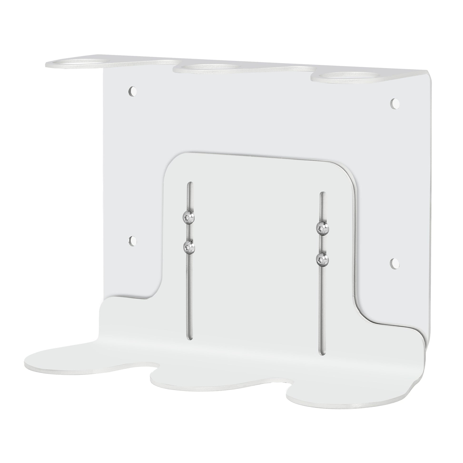 White metal bracket on a white background